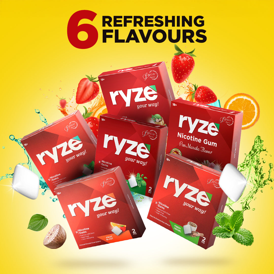 RYZE Gums Assorted Packs - 6 Flavours